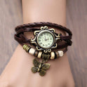 Armbanduhr mit Aufzug aus Rindsleder