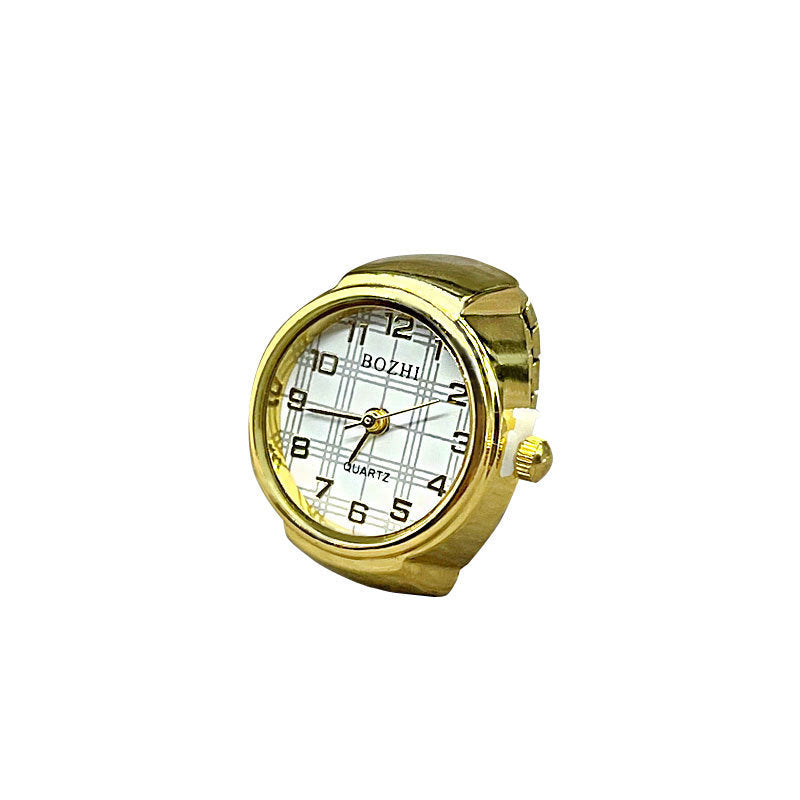 Ringuhr Einfache Gold- und Silberschale All-Match-Ringuhr