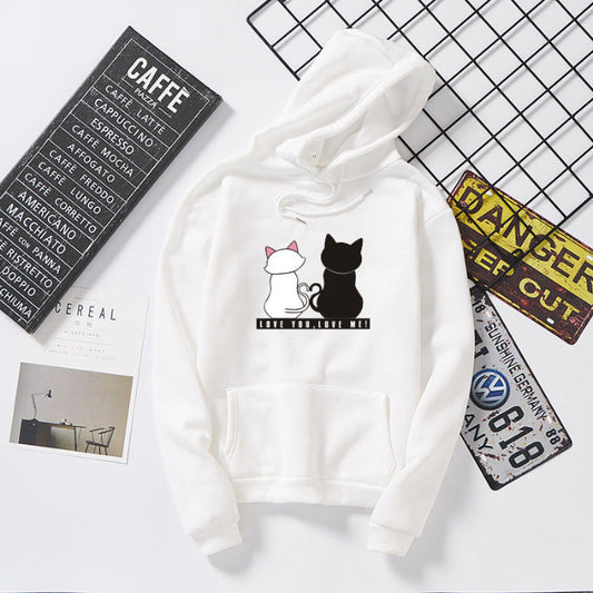 Paar plus Fleece-Kapuzenpullover Koreanische Studentenjacke