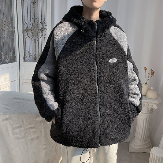 Fried Street Fashion Hong Kong Stil Paar Lose Lamm Plüsch Jacke