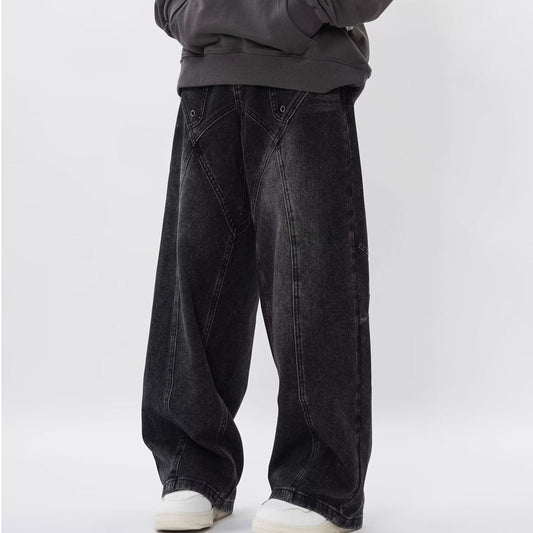 Modische Herrenhose mit weitem Bein und lockerer Passform