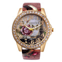 Armbanduhr, koreanische Retro-Rosenmuster, Damenuhr