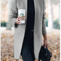 Herbst und Winter Neue Mode Stehkragen Damen Wollmantel