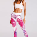 Leaves cropped pants women's fashion sports leggings