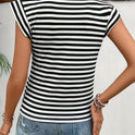 Women's Striped Round Neck Casual Short Sleeve