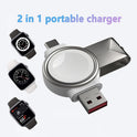 2 in 1 magnetische Uhr drahtlose Ladegerät Schnittstelle für Apple Uhr IWatch schnelles Aufladen tragbare Typ-C USB