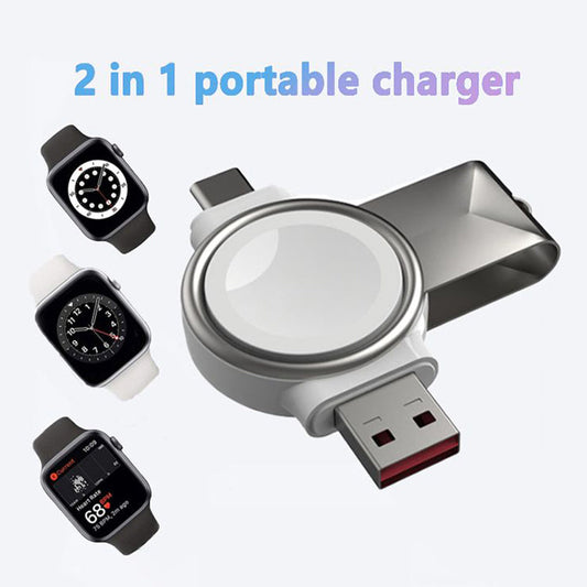 2 in 1 magnetische Uhr drahtlose Ladegerät Schnittstelle für Apple Uhr IWatch schnelles Aufladen tragbare Typ-C USB