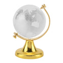 Runder Globus mit Weltkarte, Kristallglaskugel, Dekoration für Zuhause und Büro, Geschenk (Golden)