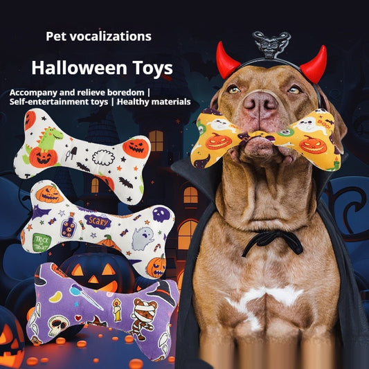 Halloween-Knochenspielzeug mit Stimme für Haustiere