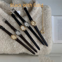 Mid-antike elegante schwarze Gold kleine ovale Golduhr Damen leichte Luxus Advanced