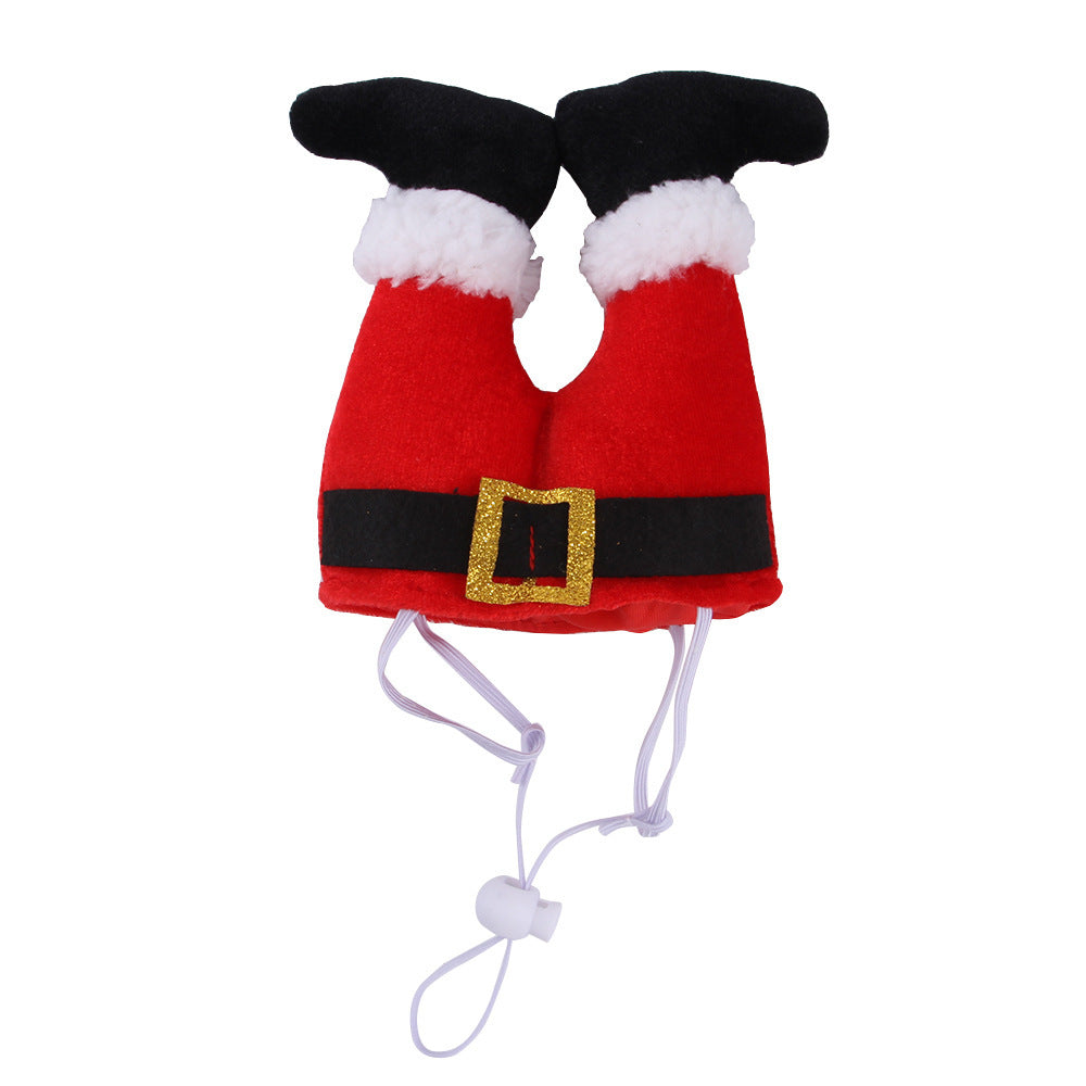Weihnachtskostüm für Hunde und Katzen, Weihnachtsmütze für Haustiere, Outfit für kleine Hunde, süße Fleecemütze, Party-Event-Bekleidung, lustiges Kleidungsaccessoire