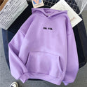 Women's Simple And Loose Oh Yes Printed Hooded Sweatshirt