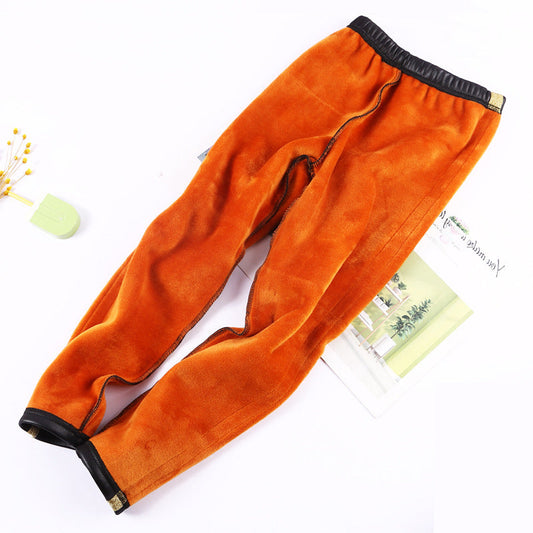 Girls Plus Velvet Dicke Gold Samt Lederhose