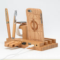 Kompatibel mit Apple, Bambus, Holz und Mobile Apple Watch Halterung Lade Holzhalterung Multifunktions-flache Handy-Basis