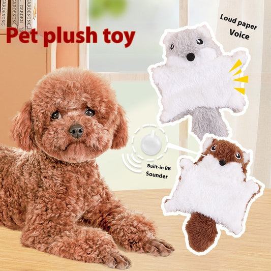 Plüsch-Katzenspielzeug mit fliegendem Eichhörnchen und Klingelpapier und Ton