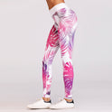 Leaves cropped pants women's fashion sports leggings