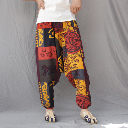 Herren Schritthose Lockere Thaihose Pumphose