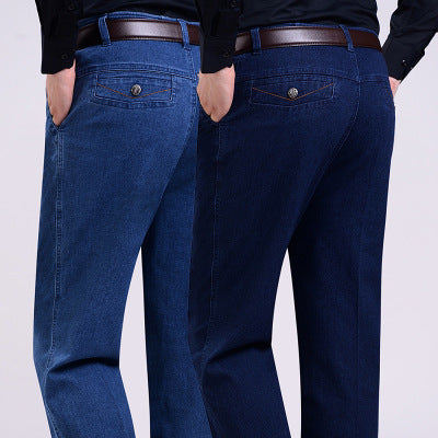 Frühling und Herbst in den alten Männer Jeans Großhandel in den älteren Menschen lose Taille elastische Denim-Hose Jeans