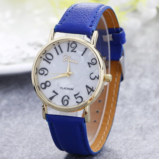 Marmor-Gürteluhr, modische Genfer Uhr, Muschel-Gesicht, lässige Uhr für Männer und Frauen