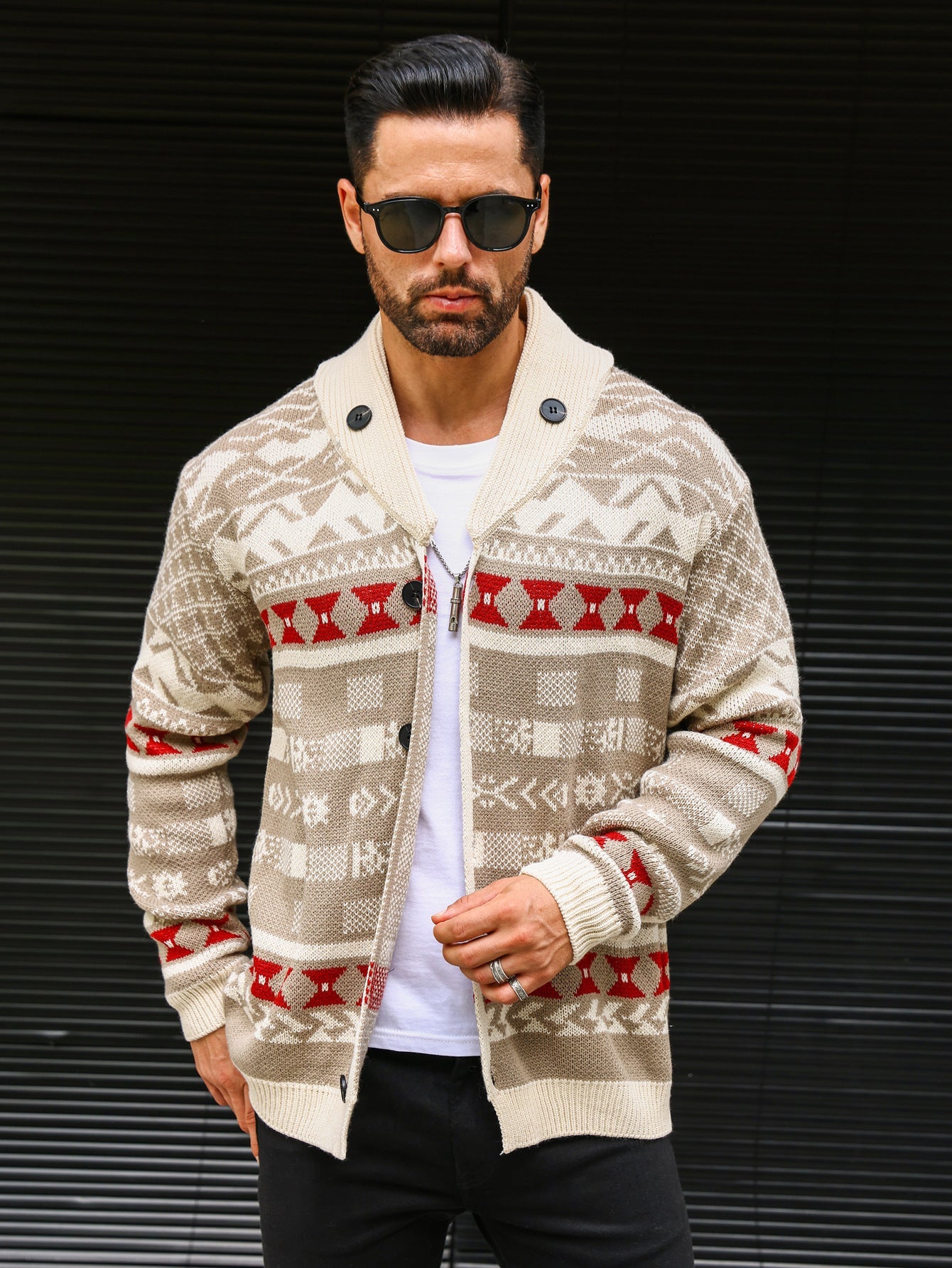 Herbstpullover Strickmantel für Herren