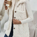 Doppelseitige Plüschtasche Cardigan Revers Weste Freizeitjacke