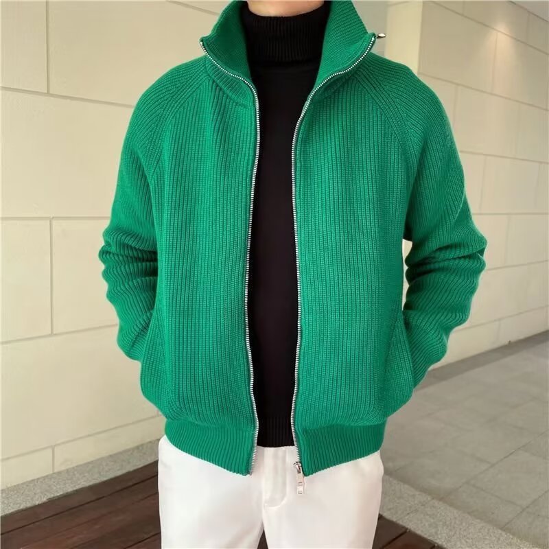 Herren Strickjacke aus Kaninchenfell-Modal