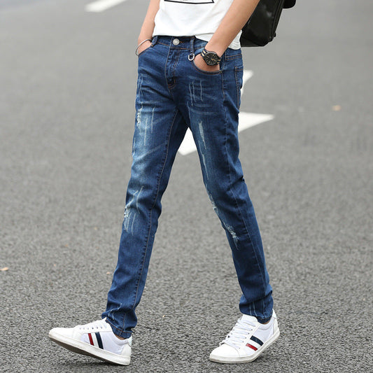Sommer Herren Denim gerade Hose