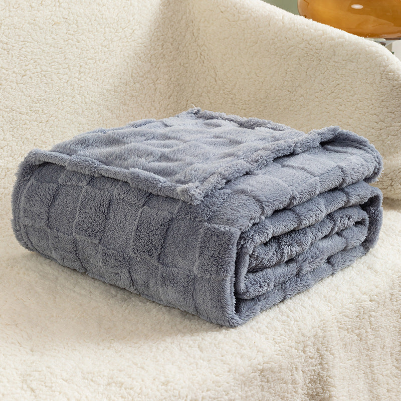 Verdickte Sofabezugdecke, karierte Jacquard-Wolldecke