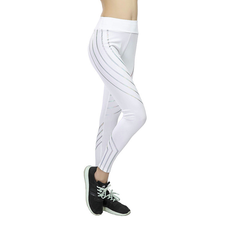 Europäische Schönheit Fitness Yogahosen Laserdruck schlank abnehmen Sport Leggings