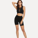 Seitliche weiße Sport-Yoga-Shorts