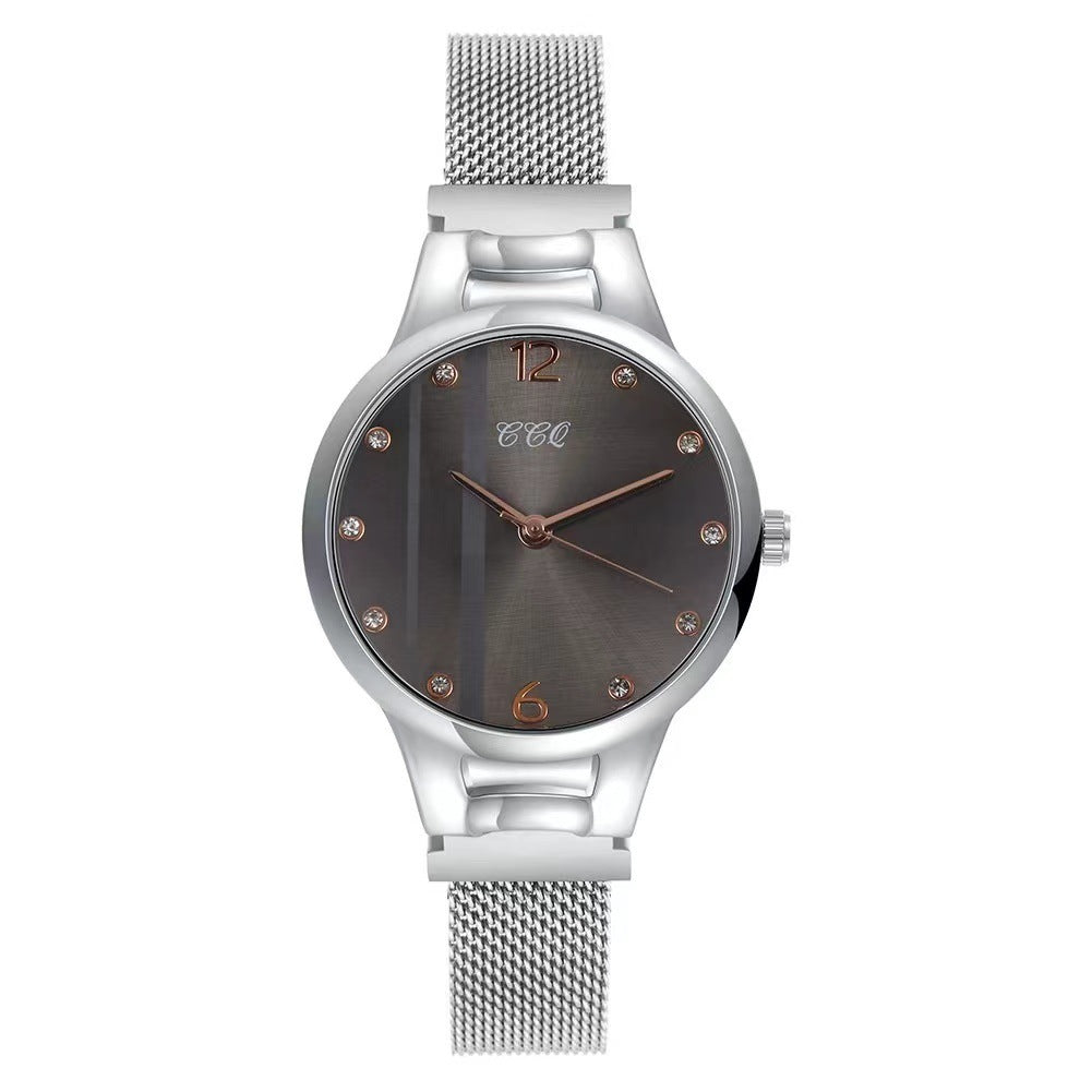 Koreanische Mode Diamant Damen Mesh Armband Uhr