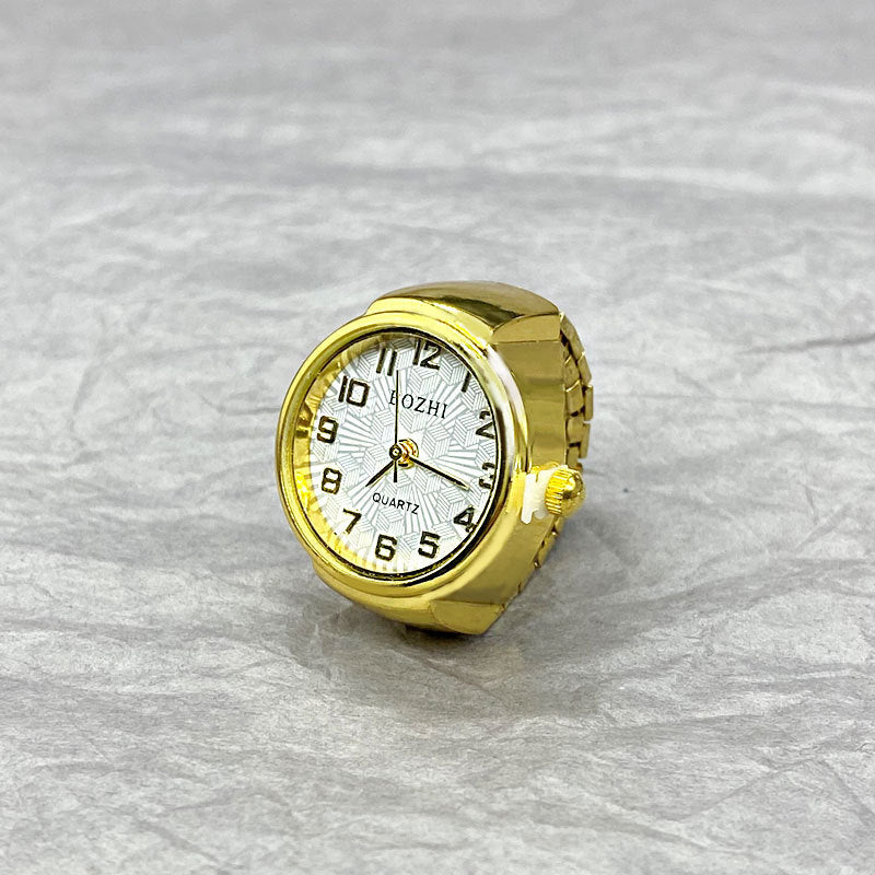 Ringuhr Einfache Gold- und Silberschale All-Match-Ringuhr
