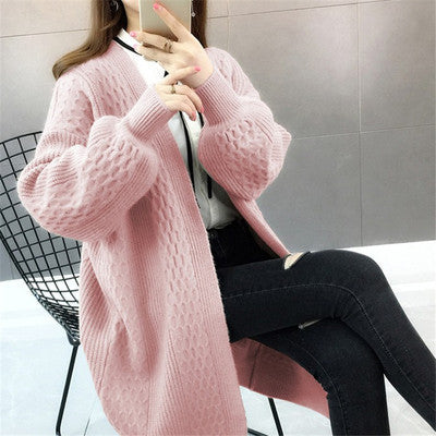 Damen Strick Cardigan Pullover Lockerer Mantel