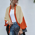 Modischer Strickjacken-Pullover mit Farbblockdesign