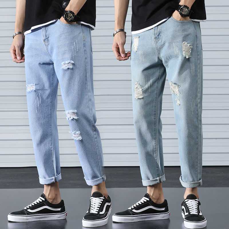 Lockere gerade Hose mit weitem Bein Knöchellange Hose Trendy Bettlerhose Herrenhose