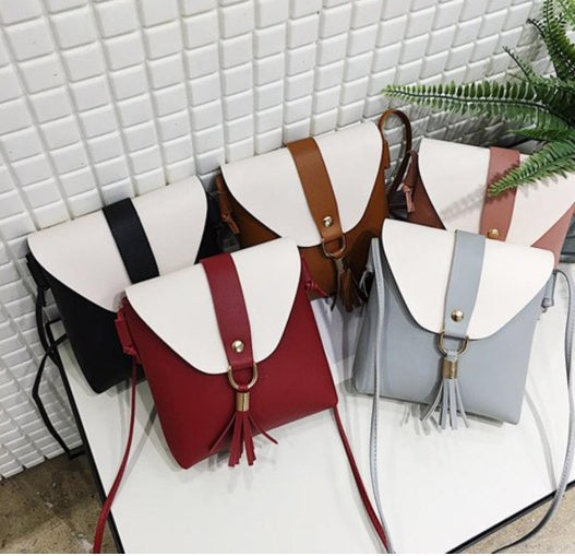 Neue Koreanische version der kontrast farbe weibliche schulter diagonal paket PU weiches gesicht damen tasche 
