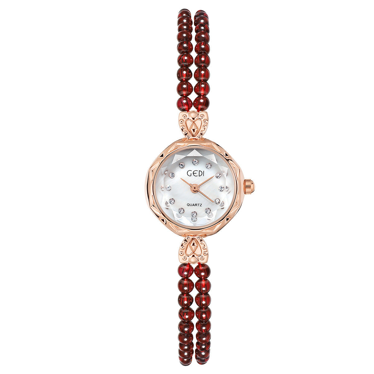 Nischen-Kreative und leicht luxuriöse Armbanduhr mit Perlenarmband für Damen