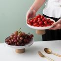 Living Room Round Solid Wood Base Tray Desktop Storage Tray