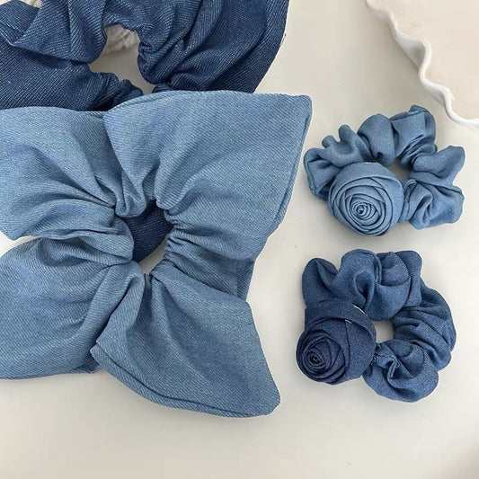 Haarband-Kopfschmuck aus Denim im Western-Stil mit Blumenmuster