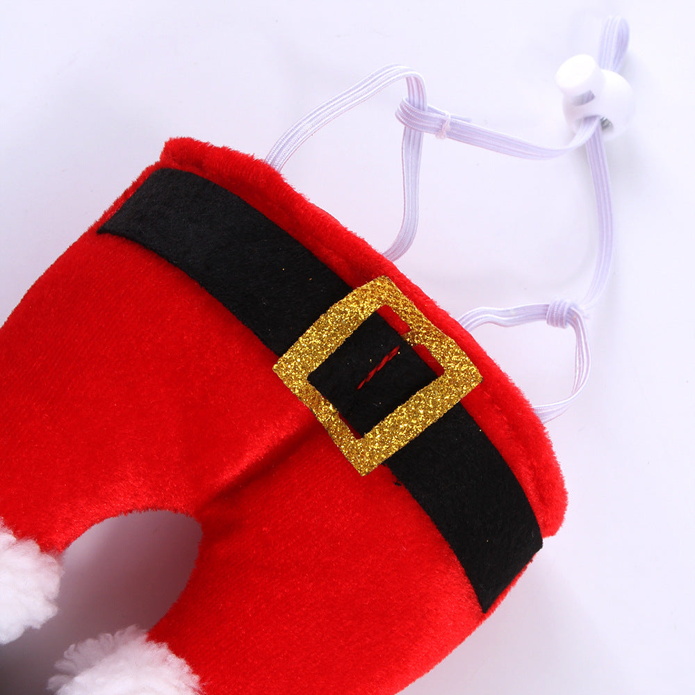 Weihnachtskostüm für Hunde und Katzen, Weihnachtsmütze für Haustiere, Outfit für kleine Hunde, süße Fleecemütze, Party-Event-Bekleidung, lustiges Kleidungsaccessoire