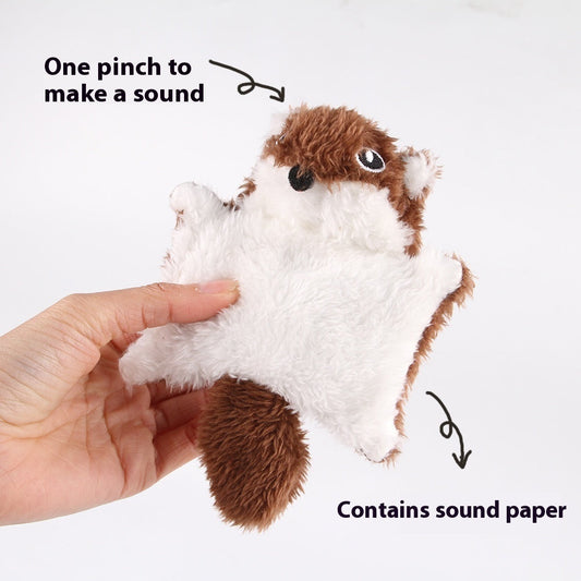 Plüsch-Katzenspielzeug mit fliegendem Eichhörnchen und Klingelpapier und Ton