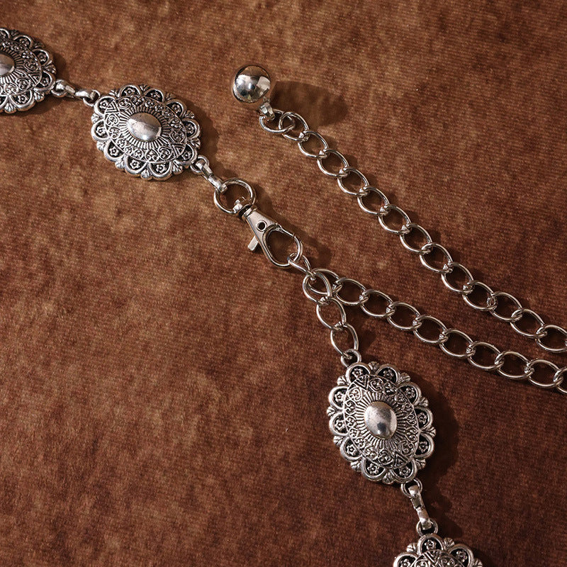 Modischer Retro-Gürtel mit Metallverzierung für Damen