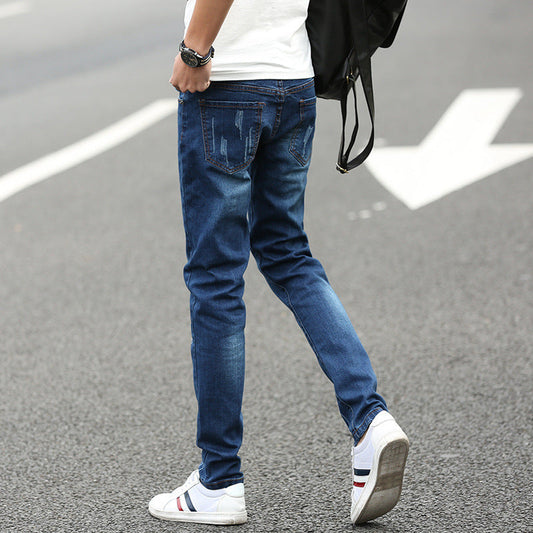 Sommer Herren Denim gerade Hose