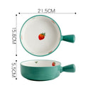 Hand Painted Strawberry Handle Ceramic Baking Bowl