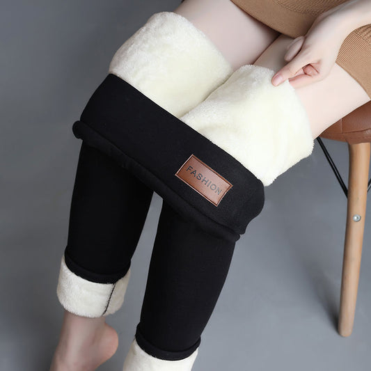 Winter-Leggings aus dickem Lammkaschmir und Samt mit hoher Taille und enger Passform, warm