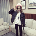 Damen Oberbekleidung Herbst Wintermantel Koreanischer Stil Lämmerkragen Daunen Baumwollgefütterte Jacken Kurze Lässige Weibliche Warme Parkas 