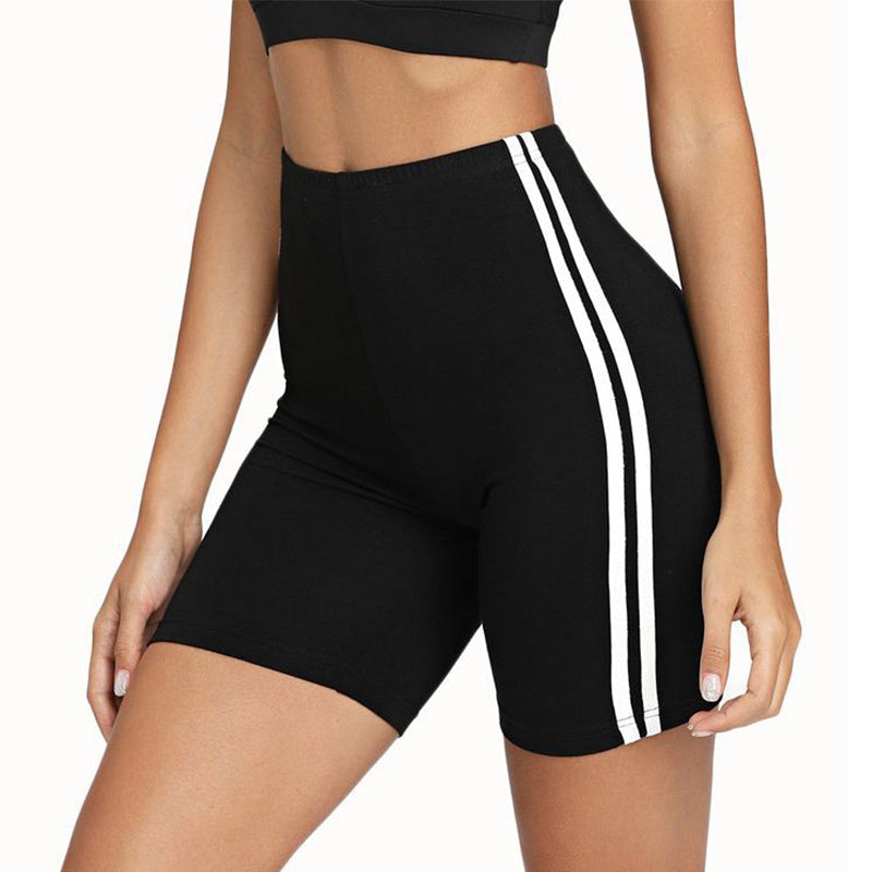 Seitliche weiße Sport-Yoga-Shorts