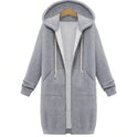 Kapuzen langarm winter pullover damen jacke in eine lange dicke hemd 