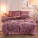 Luxuriöser, dicker Fleece-Bettbezug, Queen-Size-Bett, warmer Winterbettbezug, Kissenbezug, flauschiger Plüsch, zottelige Bettwäsche, Bettwäscheset, Winterkörper, warm halten