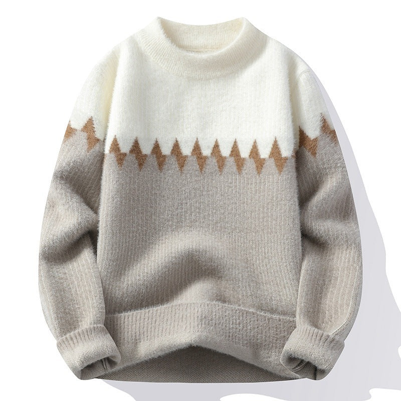 Neue Rundhals-Strickwaren für Herren im Herbst und Winter